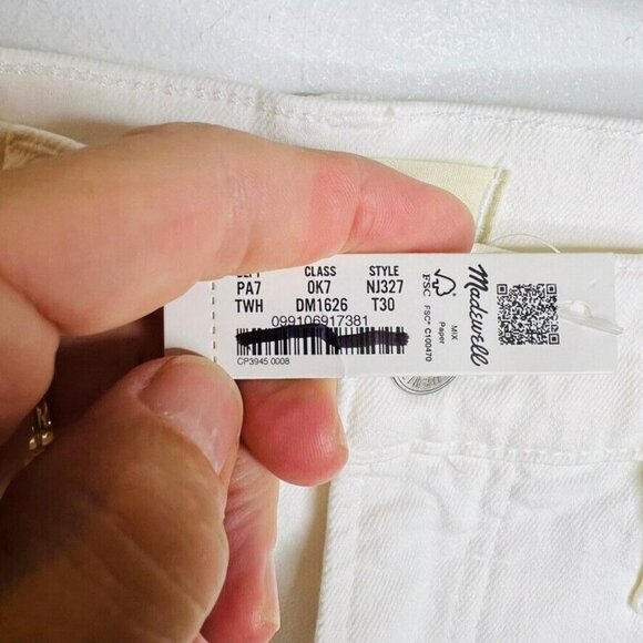Madewell $128 Tall Perfect Straight Jean Tile White Size T30 NJ327 - Picture 7 of 12